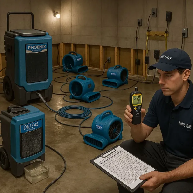 Structural Drying and Dehumidification process in Monticello, MN
